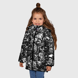 Куртка зимняя для девочки DOTA 2 ВСЕ ПЕРСОНАЖИ ЧЁРНО БЕЛЫЙ, цвет: 3D-светло-серый — фото 2