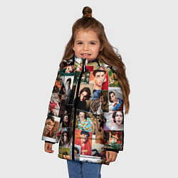 Куртка зимняя для девочки Тимоти цветной коллаж, цвет: 3D-светло-серый — фото 2