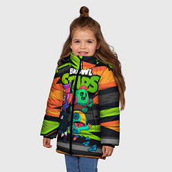 Куртка зимняя для девочки Компания Brawl Stars, цвет: 3D-светло-серый — фото 2