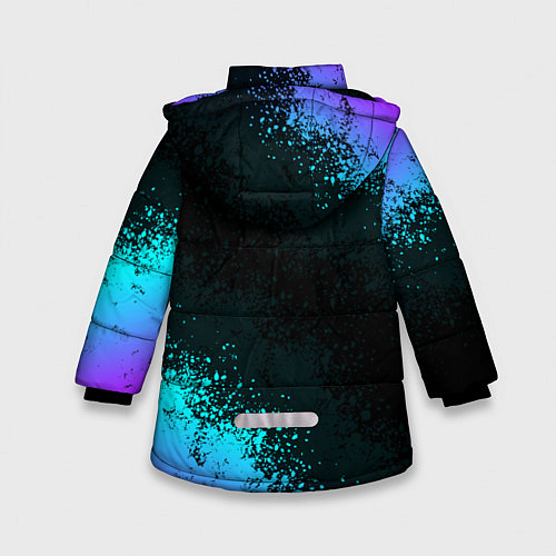 Зимняя куртка для девочки CS GO NEON SYMBOL STYLE SKIN КС ГО НЕОН / 3D-Черный – фото 2