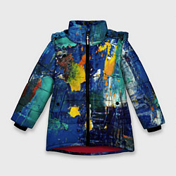 Куртка зимняя для девочки КРАСКА PAINT, цвет: 3D-красный