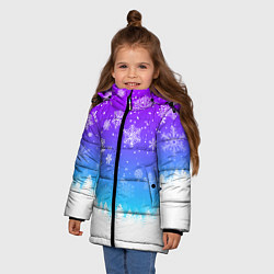Куртка зимняя для девочки НЕОНОВАЯ НОВОГОДНЯЯ НОЧЬ НОВЫЙ ГОД 2022, цвет: 3D-светло-серый — фото 2