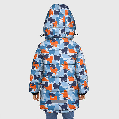 Зимняя куртка для девочки Разные Кошечки / 3D-Светло-серый – фото 4