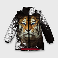 Куртка зимняя для девочки Год тигра2022, цвет: 3D-красный