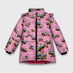 Куртка зимняя для девочки Toca Boca logo pink Тока Бока, цвет: 3D-красный