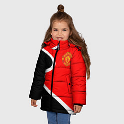 Куртка зимняя для девочки МАНЧЕСТЕР ЮНАЙТЕД Логотип, цвет: 3D-красный — фото 2