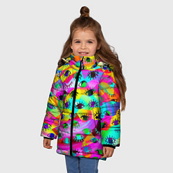 Куртка зимняя для девочки Психоделические взгляды, цвет: 3D-черный — фото 2