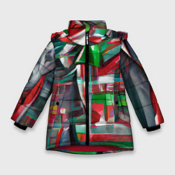 Куртка зимняя для девочки Бодрый Новый год, цвет: 3D-красный