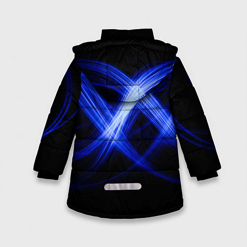 Зимняя куртка для девочки Синяя бесконечность энергии / 3D-Черный – фото 2