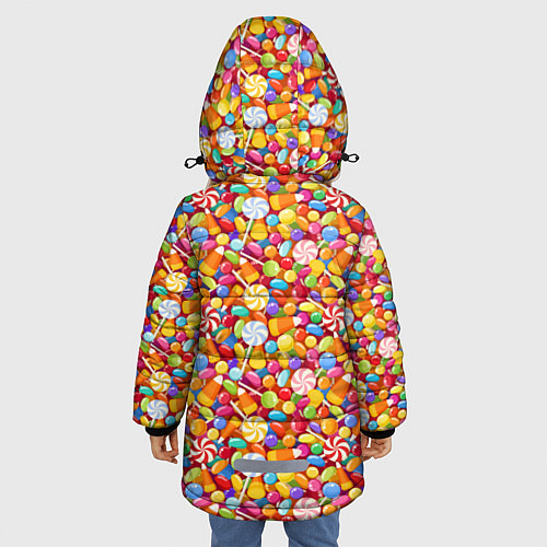 Зимняя куртка для девочки Конфеты и Леденцы / 3D-Красный – фото 4