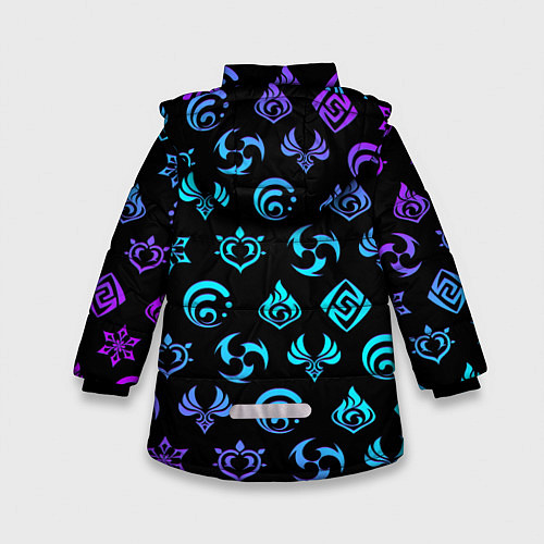 Зимняя куртка для девочки NEON SYMBOL HERO GENSHIN IMPACT / 3D-Черный – фото 2