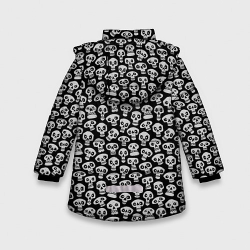 Зимняя куртка для девочки Funny skulls / 3D-Черный – фото 2