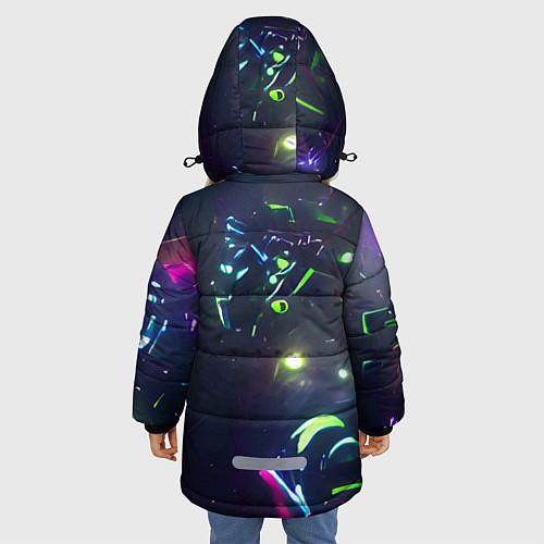 Зимняя куртка для девочки Космическая битва / 3D-Светло-серый – фото 4