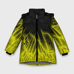 Зимняя куртка для девочки Коллекция Rays Лучи Желтый и черный Абстракция 662