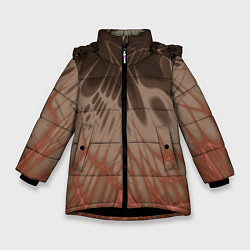 Куртка зимняя для девочки Коллекция Rays Лучи Коричневый Абстракция 662-27-w, цвет: 3D-черный
