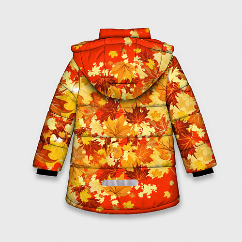 Зимняя куртка для девочки Кленовый листопад / 3D-Красный – фото 2