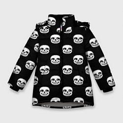 Зимняя куртка для девочки UNDERTALE SANS SKULL FACE PATTERN УЗОР