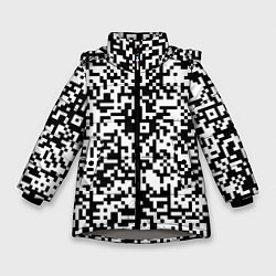 Куртка зимняя для девочки Стиль QR код, цвет: 3D-светло-серый