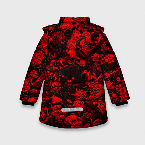 Зимняя куртка для девочки DOTA 2 HEROES RED PATTERN ДОТА 2 / 3D-Черный – фото 2