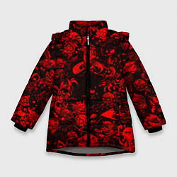 Зимняя куртка для девочки DOTA 2 HEROES RED PATTERN ДОТА 2