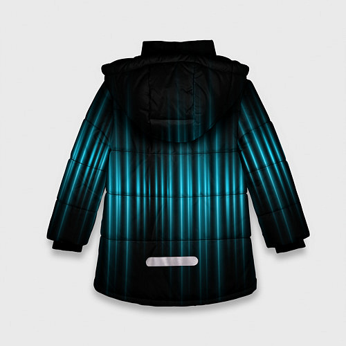 Зимняя куртка для девочки Неоновые флуктуации / 3D-Черный – фото 2