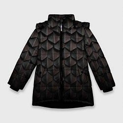 Зимняя куртка для девочки Чешуя Дракона black edition