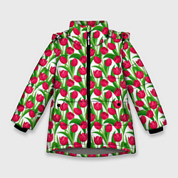 Зимняя куртка для девочки Весенние Тюльпаны