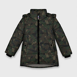Куртка зимняя для девочки Камуфляж: лесной, цвет: 3D-светло-серый