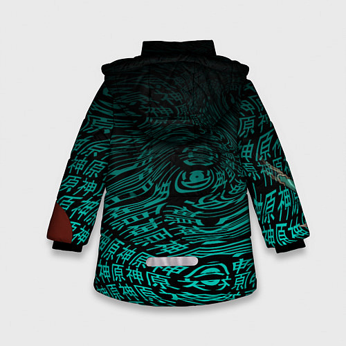Зимняя куртка для девочки КАЗУХА И СЯО XIAO AND KAZUHA GENSHIN / 3D-Черный – фото 2