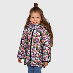 Куртка зимняя для девочки Чудесные фиалки, цвет: 3D-красный — фото 2