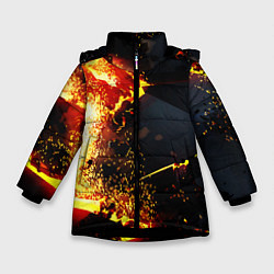 Зимняя куртка для девочки 3D ВЗРЫВ, ОБЛОМКИ NEON EXPLOSION