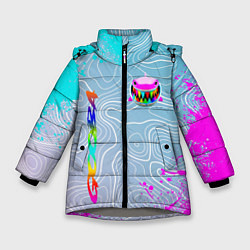 Куртка зимняя для девочки 6IX9INE Gooba Брызги, цвет: 3D-светло-серый