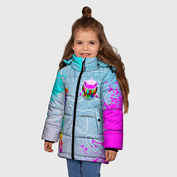 Куртка зимняя для девочки 6IX9INE Gooba Брызги, цвет: 3D-светло-серый — фото 2