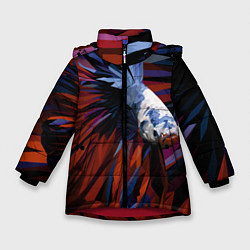 Куртка зимняя для девочки Рыбка, исполняющая желания, цвет: 3D-красный