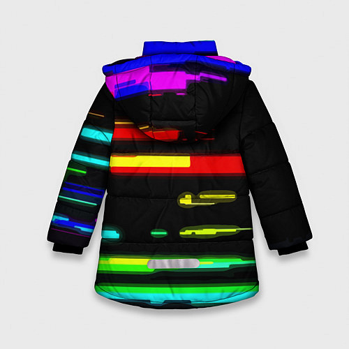 Зимняя куртка для девочки Color fashion glitch / 3D-Черный – фото 2