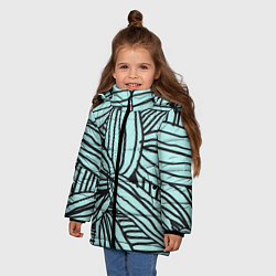 Куртка зимняя для девочки Бирюзовые Водоросли, цвет: 3D-черный — фото 2