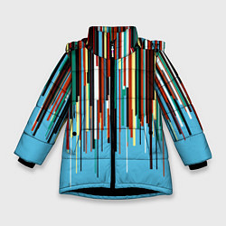 Зимняя куртка для девочки Glitch pattern 2087
