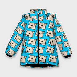 Куртка зимняя для девочки Screaming woman cat, цвет: 3D-черный