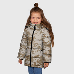 Куртка зимняя для девочки Пустынный Милитари, цвет: 3D-светло-серый — фото 2