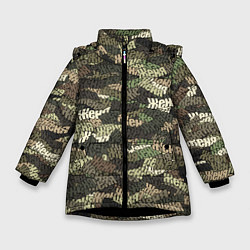 Куртка зимняя для девочки Именной камуфляж Женя, цвет: 3D-черный
