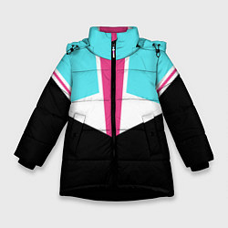 Куртка зимняя для девочки Ретро 90-х, цвет: 3D-черный