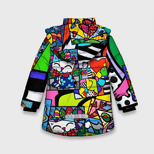 Зимняя куртка для девочки Romero Britto - emoji / 3D-Черный – фото 2