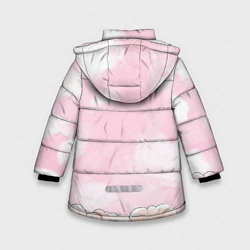 Зимняя куртка для девочки Большой забавный заяц / 3D-Светло-серый – фото 2
