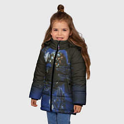 Куртка зимняя для девочки Ретро Футуризм Cyber, цвет: 3D-светло-серый — фото 2