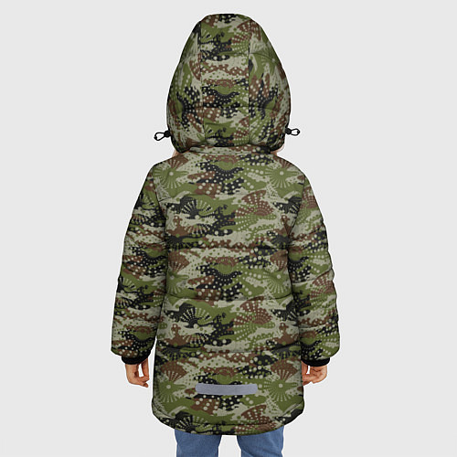 Зимняя куртка для девочки Абстрактные Брызги камуфляж / 3D-Светло-серый – фото 4