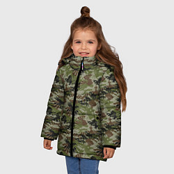 Куртка зимняя для девочки Абстрактные Брызги камуфляж, цвет: 3D-светло-серый — фото 2