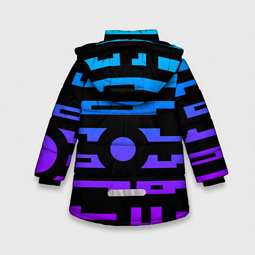 Зимняя куртка для девочки Неоновая геометрия Neon / 3D-Черный – фото 2