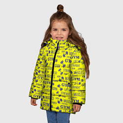 Куртка зимняя для девочки GYM Спортзал, цвет: 3D-светло-серый — фото 2