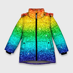 Зимняя куртка для девочки Блестки радуга
