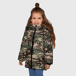 Куртка зимняя для девочки Камуфляж брызги, цвет: 3D-светло-серый — фото 2